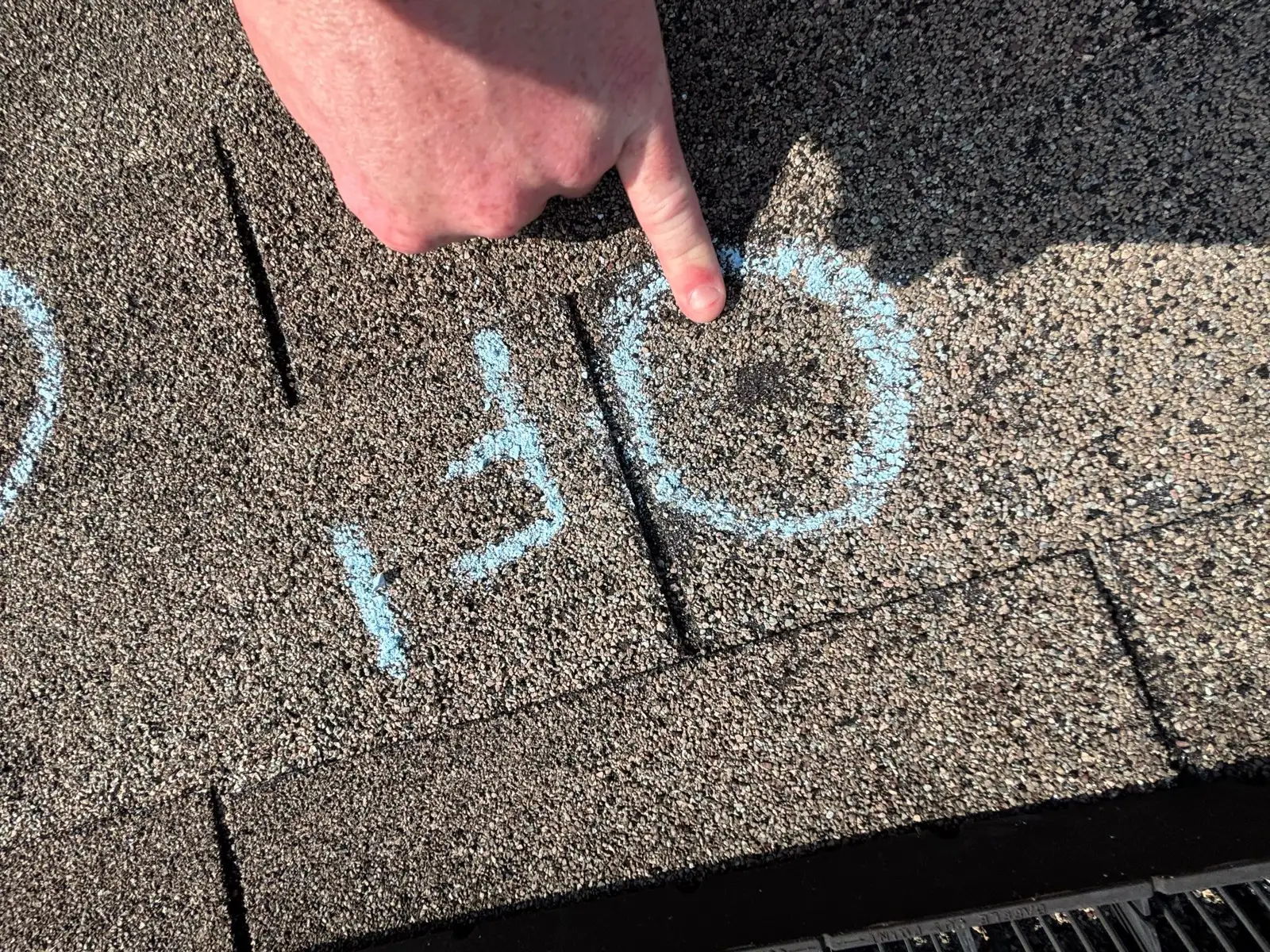 November 8. The field up close, circled in chalk during the inspection.