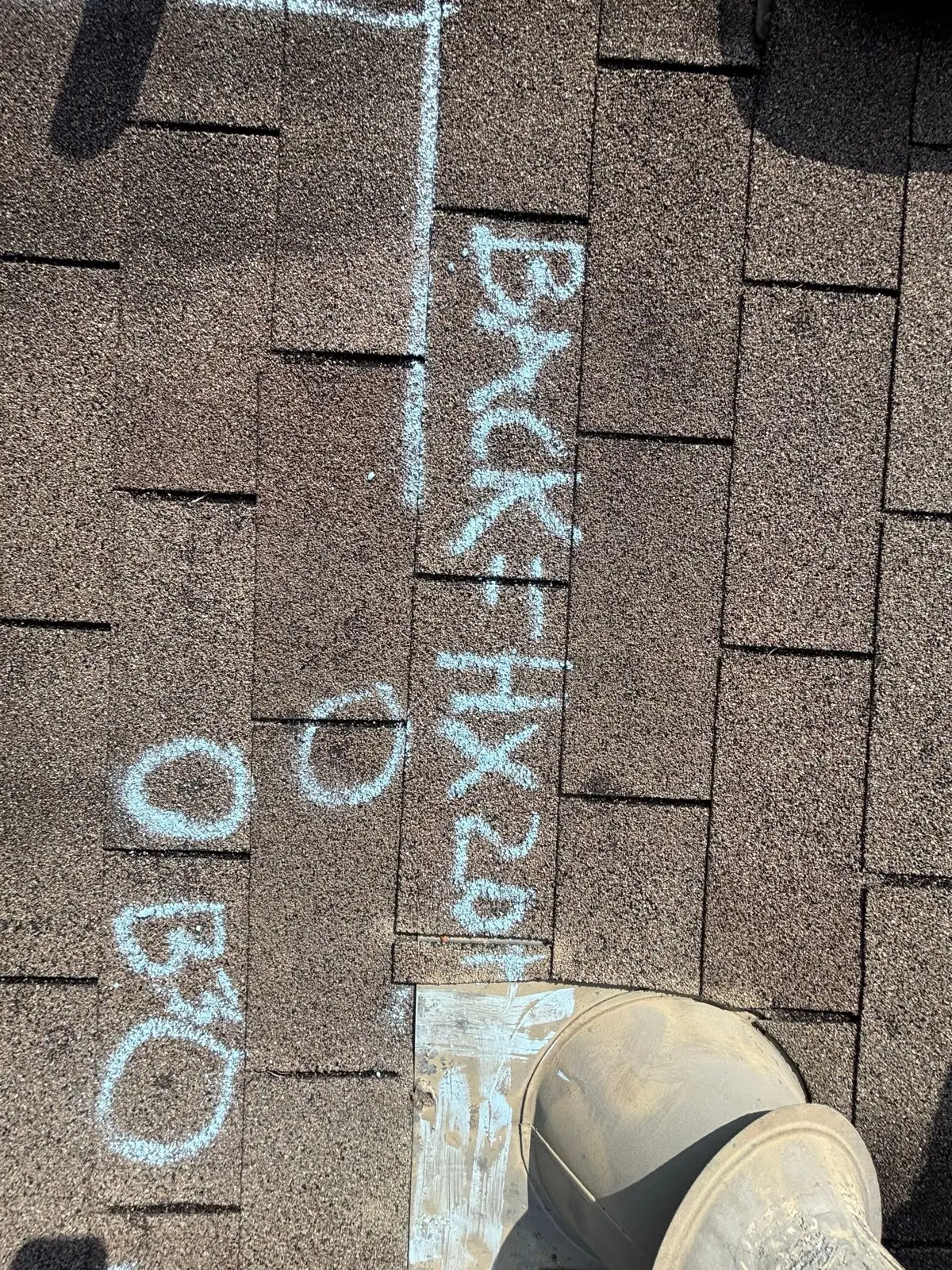 November 8. The back slope, chalked and tallied before the crew came down.