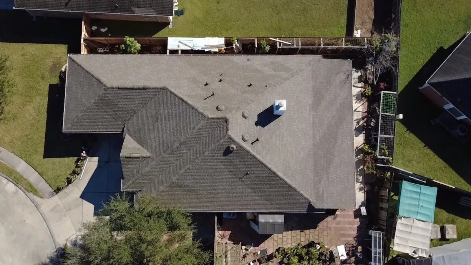 January 15. Straight down over the finished roof.