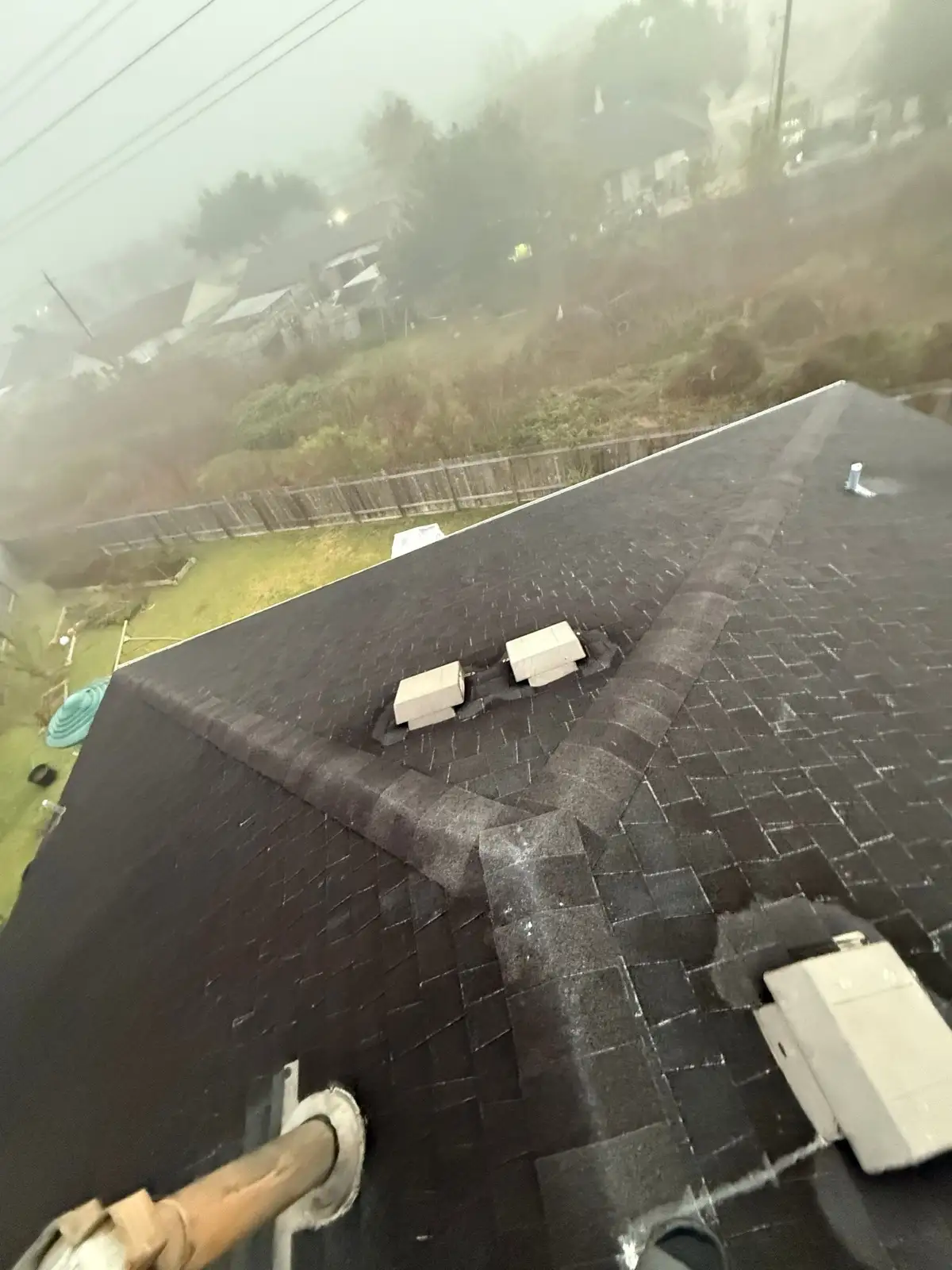 December 12, morning. The old shingle field at the ridge, fog over the neighborhood.